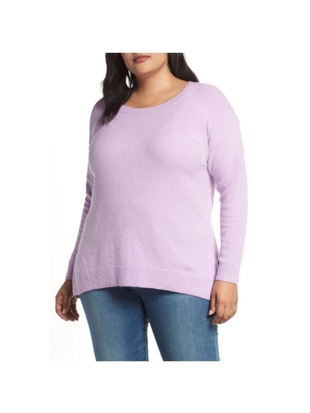 Caslon fuzzy zip back tunic sweater plus size 3X New - no tags